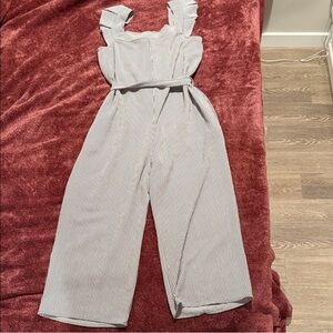 Monteau Black and White Striped Jumpsuit